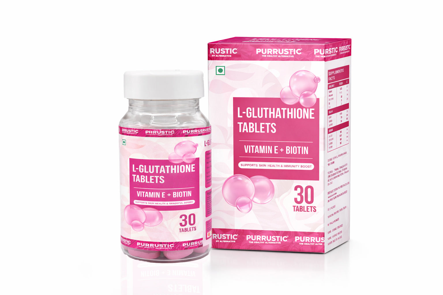 Glutathione Tablets for Skin whitening. L-Glutathione Hyaluronic Acid, –  Purrustic Lifesciences