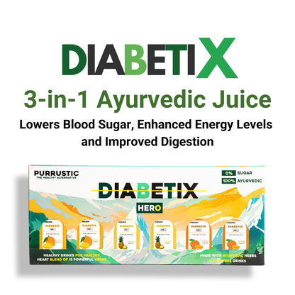 DIABETIX - 3 In 1 Formula: Lowers Blood Sugar, Gives Instant Energy, Improves Digestion &amp; Gut Health. Power Of 13 Herbs