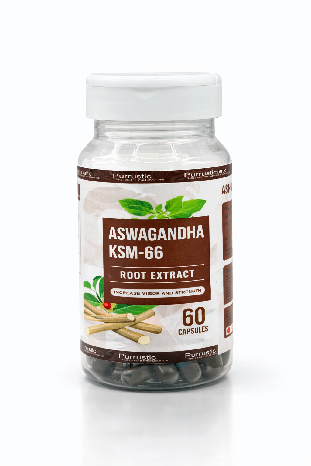 Ashwagandha KSM-66® | 5% Withanolides for Max Results | Clinically Proven 100% Pure Root Extract | Stress Relief, Energy &amp; Recovery Support | World’s Strongest Ashwagandha | 60 Capsules