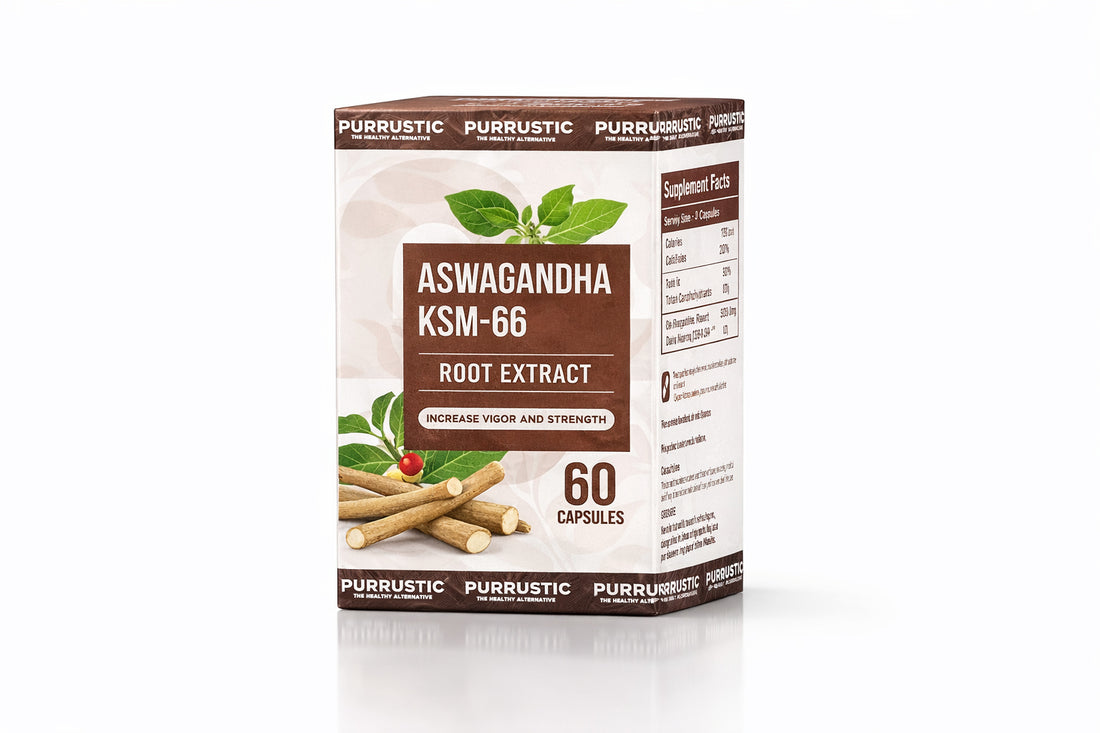Ashwagandha KSM-66® | 5% Withanolides for Max Results | Clinically Proven 100% Pure Root Extract | Stress Relief, Energy &amp; Recovery Support | World’s Strongest Ashwagandha | 60 Capsules