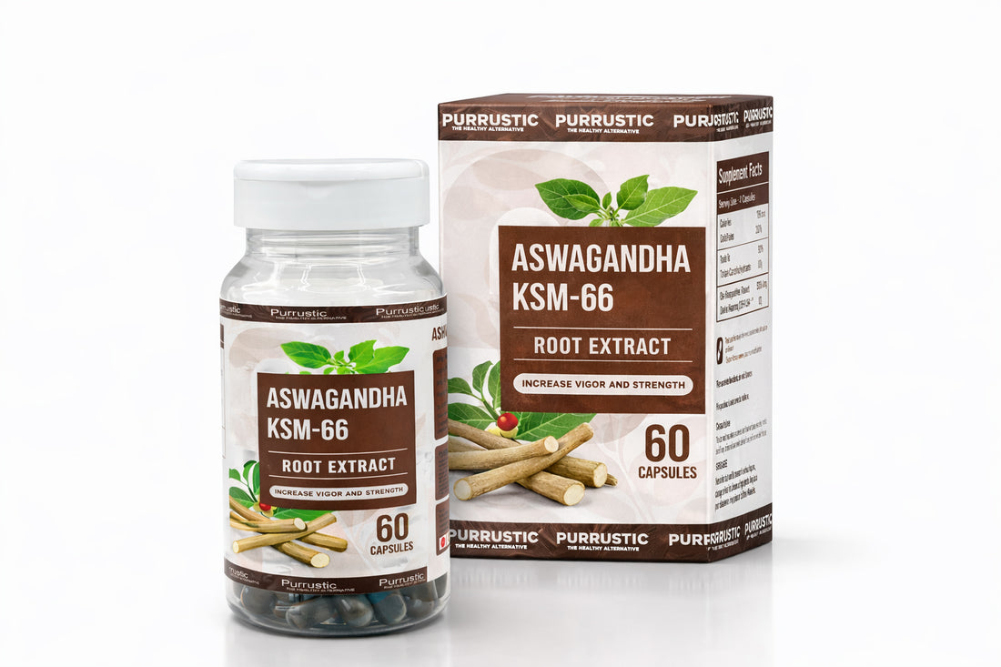 Ashwagandha KSM-66® | 5% Withanolides for Max Results | Clinically Proven 100% Pure Root Extract | Stress Relief, Energy &amp; Recovery Support | World’s Strongest Ashwagandha | 60 Capsules