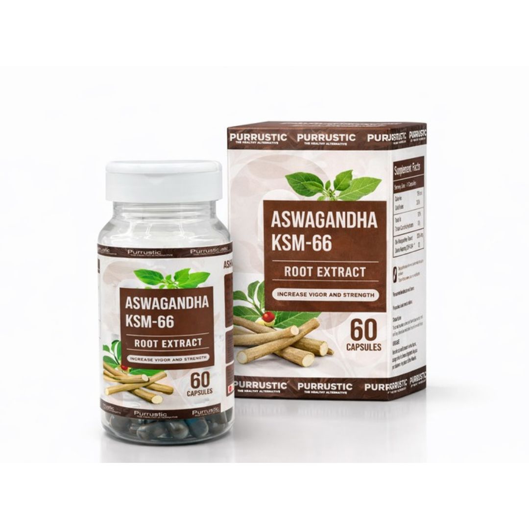 Ashwagandha KSM-66® | 5% Withanolides for Max Results | Clinically Proven 100% Pure Root Extract | Stress Relief, Energy &amp; Recovery Support | World’s Strongest Ashwagandha | 60 Capsules