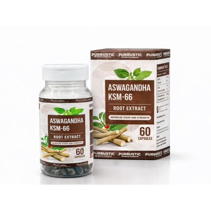 Ashwagandha KSM-66® | 5% Withanolides for Max Results | Clinically Proven 100% Pure Root Extract | Stress Relief, Energy &amp; Recovery Support | World’s Strongest Ashwagandha | 60 Capsules